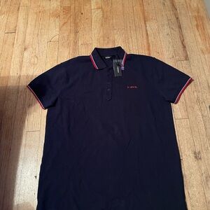 Diesel Men's Navy Polo with Red Trim